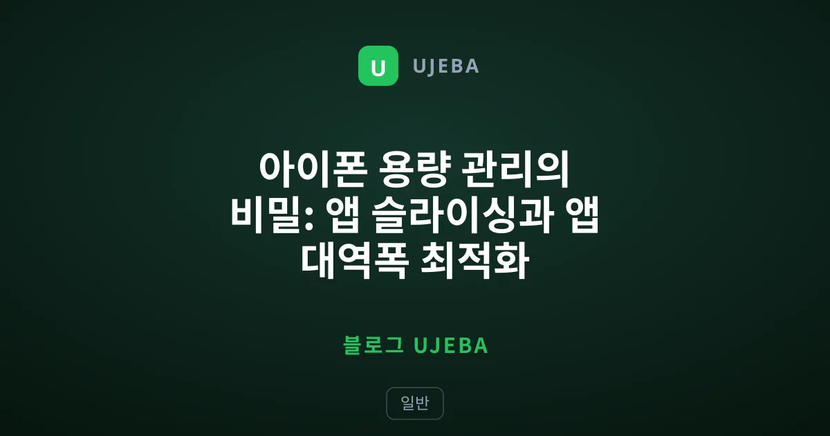 아이폰 용량 관리의 비밀: 앱 슬라이싱과 앱 대역폭 최적화
